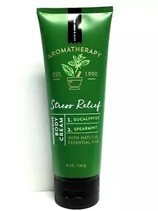 Crema corporal Bath & Body Works aromaterapia alivio del estrés eucalipto Spearmi 8 oz - Imagen 1 de 2