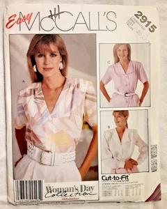Vintage OOP McCall's Pattern 2915 Misses' Blouse / Tops Sewing Craft Project (H) - Picture 1 of 2