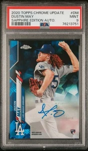 2020 Topps Chrome Update - Rookie Auto Dustin May #RA-DM Sapphire Edition - Picture 1 of 2