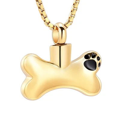 Ожерелье с принтом лапы костяная урна подвеска домашнее животное память для собаки кошки кремация пепел подарок - Изображение 1 из 2