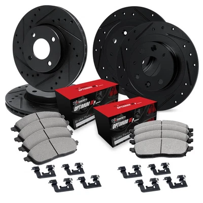 For Kia Sephia 98-00 Drilled & Slotted Front & Rear Brake Kit w Optimum Pads - Image 1 of 2
