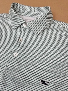 Vineyard Vines Otg Sankaty Polo Men's Medium Bonefish All Over Design Preppy - Picture 1 of 11