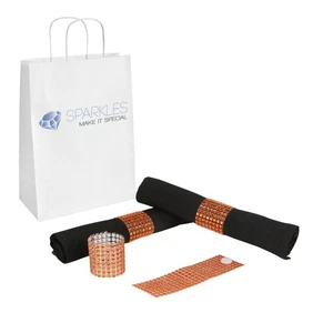 100 Orange Rhinestone Napkin Rings - 8 Row Reusable Fasteners - Picture 1 of 5