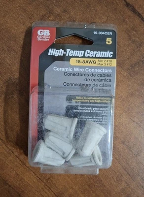 Conectores de cable de cerámica de alta temperatura Gardner Bender 35/64" 5pk - 19-004CER Foto 1 de 4