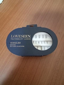 Loveseen Featherlift Lashes Singole 32 Grappoli Marrone Nuovo con etichette - Foto 1 di 2