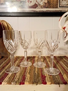 4  MARQUIS BY WATERFORD BROOKSIDE, CUT CRYSTAL GLASSES, 8 - 10 OUNCE, PRISTINE - Picture 1 of 4