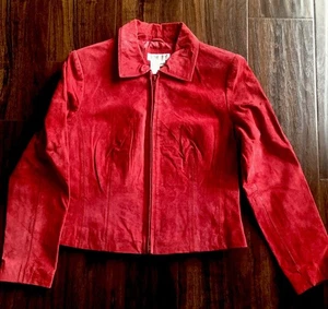 Coldwater Creek Suede Jacket Size PXS Red - Picture 1 of 4