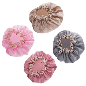 4 PCS Shower Cap Bulk Double Layer Waterproof Reusable Hair Processing Caps - Picture 1 of 11