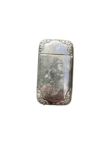 Sterling Silver Antique Table Match Box Holder Repousse Floral - Picture 1 of 14
