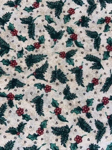 Tela de Navidad de Colección - Deck the Halls Acebo Hoja Berry Crema - 2 1/2 Yardas - Imagen 1 de 1
