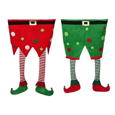 Упаковка Рождественские Чехлы на Ножки Стула ELf Оригинальные Чехлы для Рождественских Стульев 4 - Изображение 1 из 4