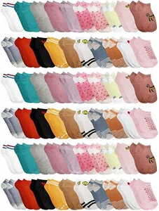 60 Pairs Kids Colorful Thin Lightweight Children's Low Cut Ankle Socks - Picture 1 of 6