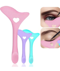 Eyeliner Stencils, Winged Eyeliner Tool, Mascara Shield. Pink. Silicone - Picture 1 of 8
