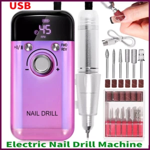 Taladro de uñas eléctrico profesional 45000 RPM portátil USB colorido púrpura - Imagen 1 de 9