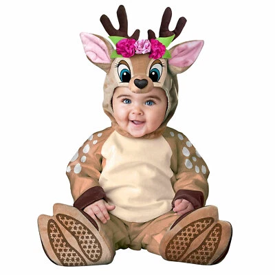 Baby Girls Fawn Deer Woodland Forest Fairy Halloween Costume Infant 0-24 months - Image 1 of 2
