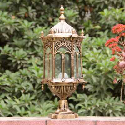 Vintage Pillar Lights Glass Garden Post Lighting Outdoor Yard Gate Bar Post Lamp - Image 1 of 4