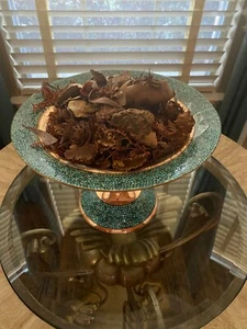 Persian Cookie dish Khatam With Turquoise Stone & Copper  by Master Mr Aghajani, - Picture 1 of 9