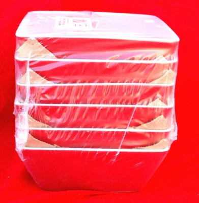 Lote de 6 cuencos laterales cuadrados Arcoroc Mix-up Pimento Red R0485 7" C1016 Foto 1 de 4