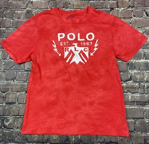 Polo Ralph Lauren Shirt Youth Large Red Short Sleeve Logo Preppy Casual Boys - Picture 1 of 7