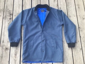 Johnny Suede American Clickers Postman Blue Snap Jacket/Coat Made in USA Size L - Picture 1 of 14