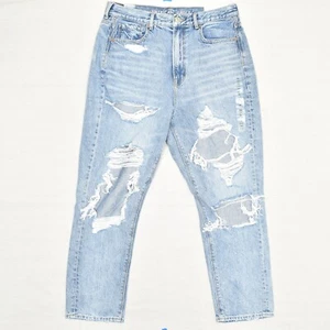 NEW American Eagle Women's Mom Jeans Highest Rise Cotton Blue Size 10 Short - Picture 1 of 8