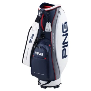 PING Golf Men's Caddy Bag PEORIA 9 x 47 inch 2.9kg White Navy CB-P2402 - Picture 1 of 5