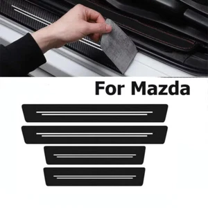 4X Car Door Sill Plate Protector Scuff Entry Guard Cover For Mazda Accessories - Picture 1 of 10