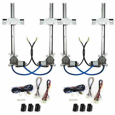 49-56 - / Fits - Power Window Kit 7 switches flat glass vintage style  - Image 1 of 4
