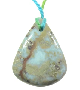 Sky Blue Larimar 27x21x5 mm Gemstone Cabochon Pendant bead - Picture 1 of 10