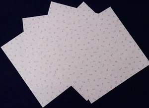 5 Paper Sheets 12x12" White + Tiny Pastel Flowers Scrapbooking Cards Crafts P54 - Picture 1 of 2