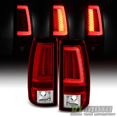 2003-2006 Chevy Silverado 1500 2500 3500 HD Red LED Tube Tail Lights Brake Lamps - Image 1 of 4