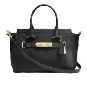 Bolso Cartera Coach 87295 Cuero Guijarro Swagger 27, LI/Negro - Imagen 1 de 8