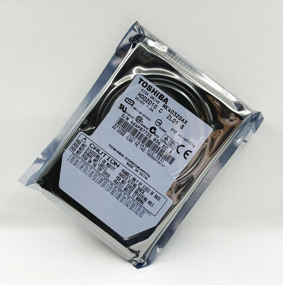 Toshiba 40GB 5400RPM MK4032GAX IDE 2,5-Zoll Notebook-Festplatte - Bild 1 von 1