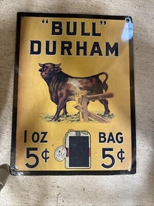 Póster de metal vintage de Bull Durham para fumar tabaco coleccionable - Imagen 1 de 2