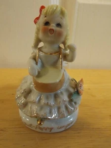Vintage Enesco August Angel Poppy Birthday Figurine - Picture 1 of 9