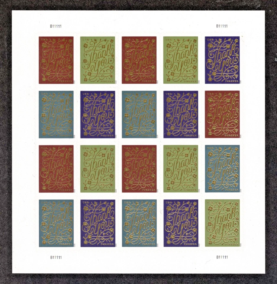 US Scott 5519-5522 - 2020 Gracias - Panel de 20 MNH - ¡ENVÍO GRATUITO! Foto 1 de 1