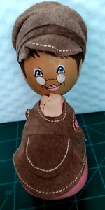 Barbro Bjornberg schwedische Holzpuppe Junge Handarbeit handbemalt Volkskunst 5 1/2 Zoll - Bild 1 von 7