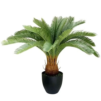 Large Artificial Palm Tree 70cm Cycas Realistic Plant Leaf Design UK Premium - Image 1 of 4