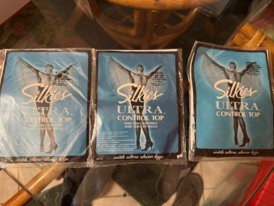 Lote de 3 Silkies Ultra Control Top con Ultra Transparente Grande L Off Negro Taupe Nuevo Foto 1 de 4