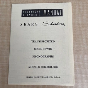SEARS SILVERTONE Transistorized Solid State Phongraph Technical Owner's Manual - Bild 1 von 2