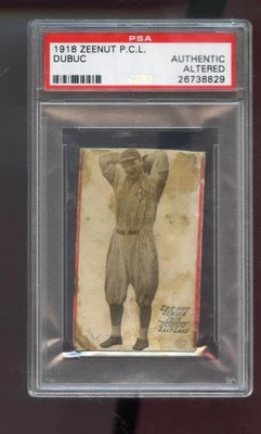 1918 Zeenut Jean Dubuc PSA Graded Baseball Card Pacific Coast League PCL P.C.L. - Image 1 of 2