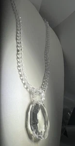 Colgante y collar de cristal de corte SF de diseñador de oro 14k vendido - Imagen 1 de 6