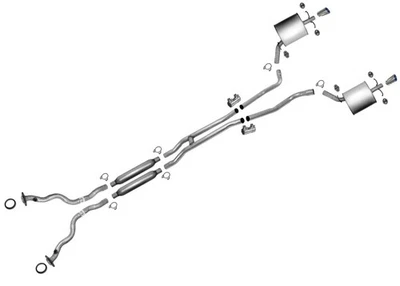 Sistema de escape doble silenciadores resonadores tubos para Cadillac SRX 2008 2009 3,6 L Foto 1 de 4