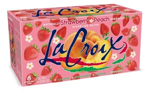 Lacroix Sprudelwasser, Erdbeere Pfirsich, 12 flüssige Unzen (8er Pack) - Bild 1 von 6