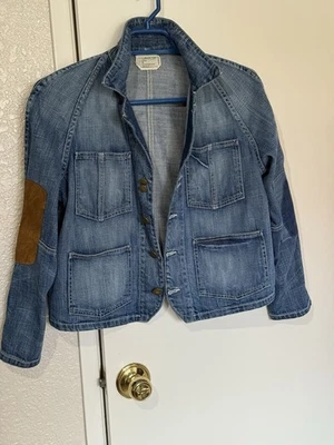 Chaqueta vaquera Current Elliott para mujer talla XL con detalles de cuero parcheado Foto 1 de 4
