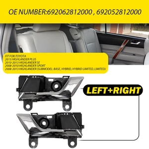 Interior Door Handle For 08-13 Toyota Highlander Driver Front/Rear Passenger 2X - Picture 1 of 10
