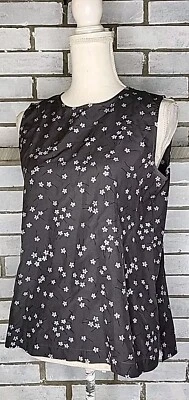 ☆ Blusa floral de seda pura sin mangas Valerie Stevens para mujer talla pequeña MP gris Foto 1 de 4