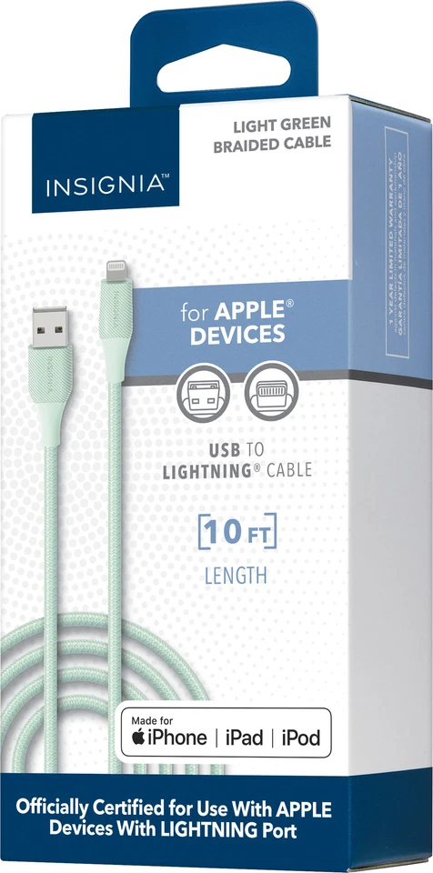 Insignia 10' iPhone to USB-C - USB-A or USB-C to USB-C Charge-and-Sync Cable - Image 1 of 1