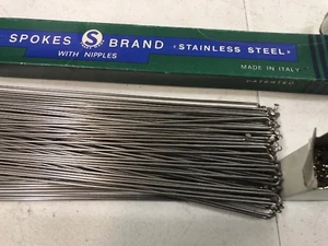 NOS Vintage S Brand  Stainless steel double Butted Spokes & Nipples 144PC 298mm - Picture 1 of 12