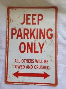 Jeep 12"x 8" Retro Blechschild Jeep Parking Only Blechschild Wanddeko - Bild 1 von 6